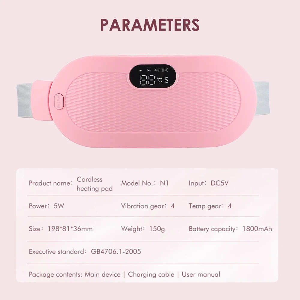 Rechargeable Heated Menstrual Waist Massager for Women