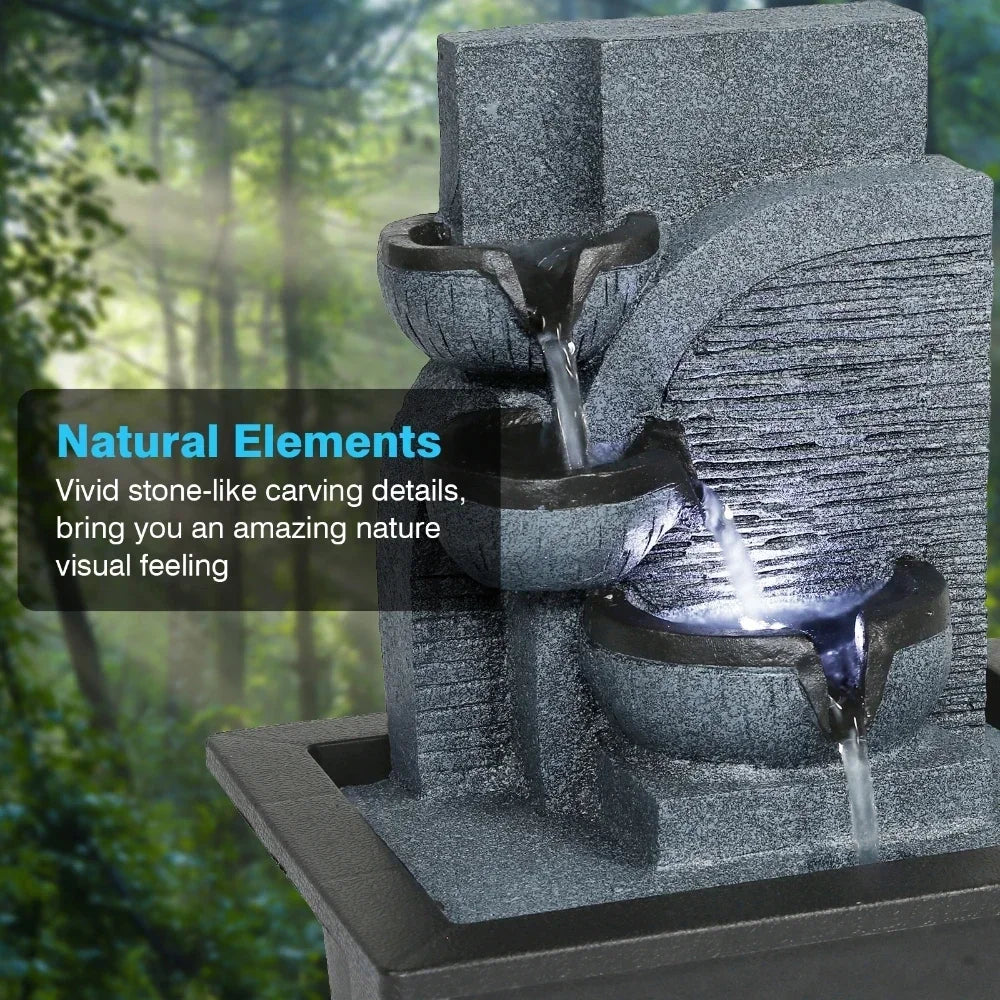 Mini Indoor Feng Shui Water Fountain – LED Geomantic Ball Tabletop Decoration