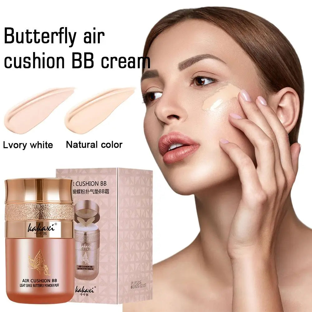 Butterfly Powder Puff BB Cream – Moisturizing, Whitening & Oil-Control Foundation