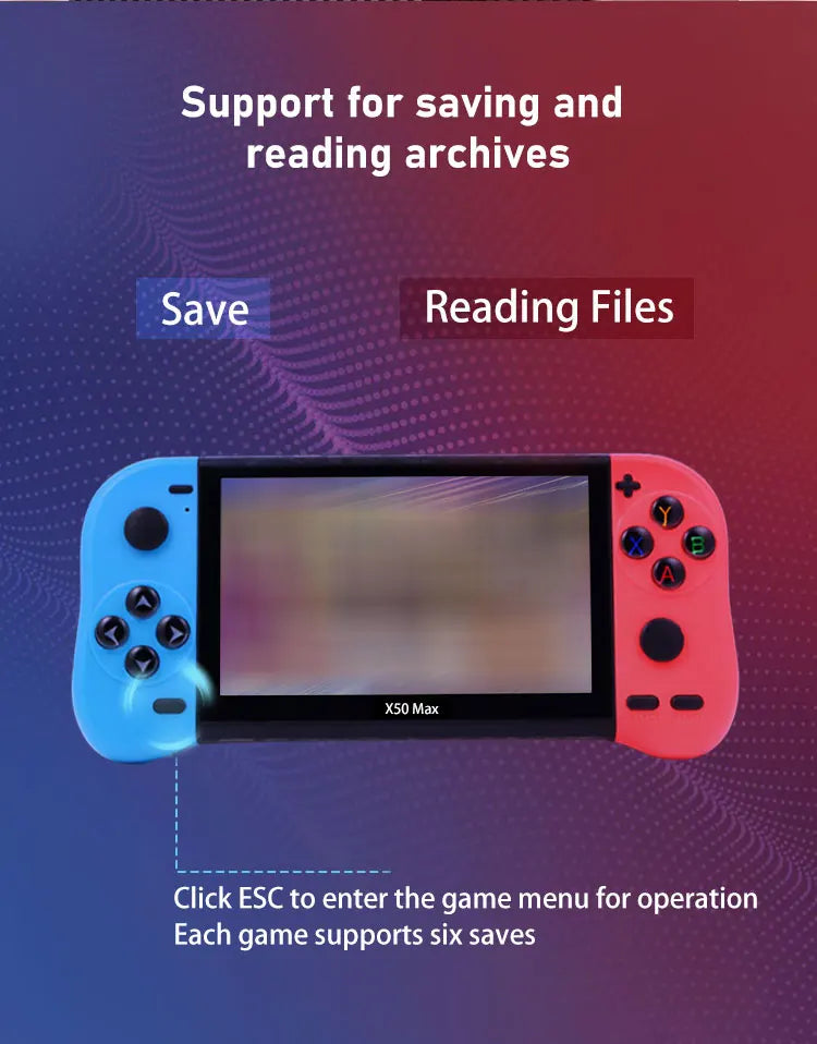VILCORN X50 MAX Handheld Game Console – Retro PS1/GBA/SNES Portable Gaming Player