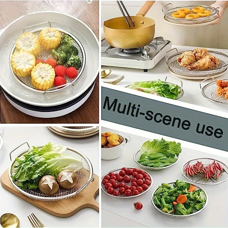 Stainless Steel Mesh Strainer Basket – Reusable Kitchen Filter Tray