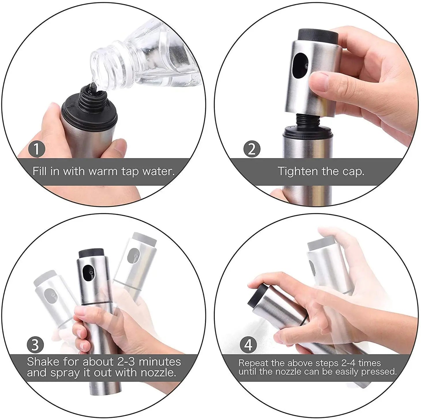 100ml Stainless Steel Olive Oil Spray Bottle – BBQ & Kitchen Dispenser