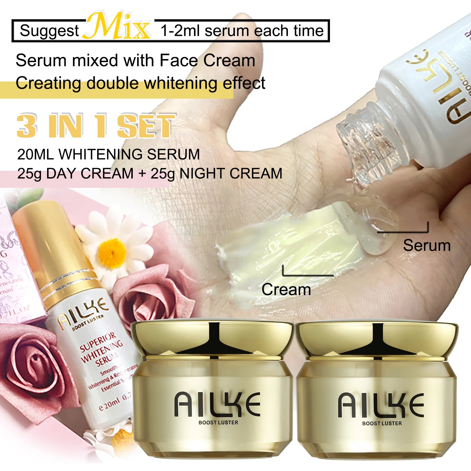 AILKE Dark Spot Corrector Facial Cream – Hydrating, SPF35+, Korean Skin Brightening & Anti-Sunburn
