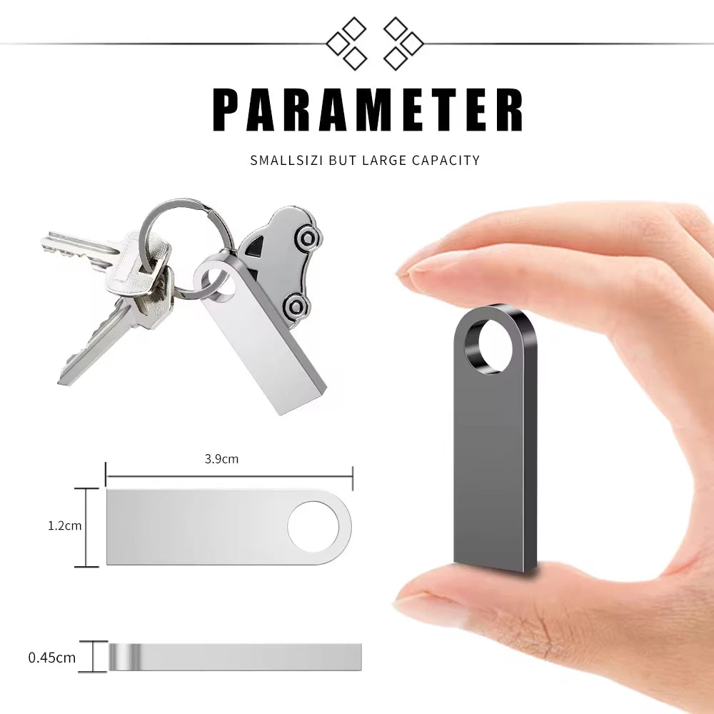 Metal USB 3.0 Flash Drive 2TB – High-Speed Pendrive for Laptop, PC, Xiaomi & MIJIA Devices
