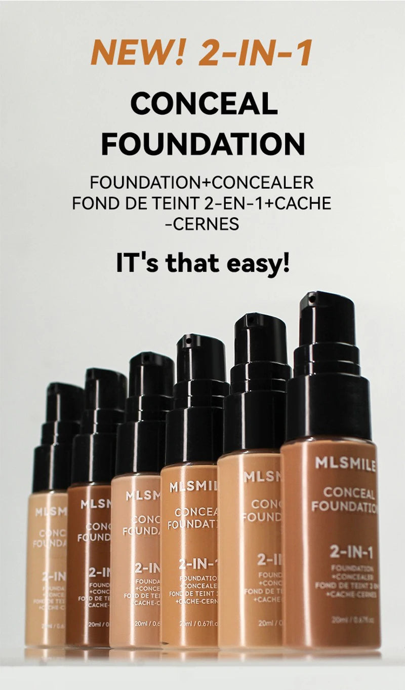Face Foundation Cream – Oil-Control Matte BB Cream, Waterproof Full Coverage Liquid Concealer Base