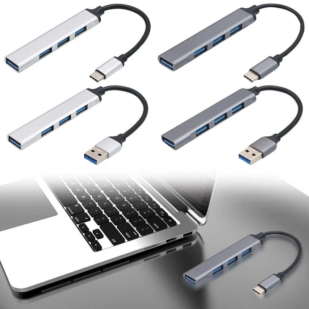 4-in-1 USB 3.0 Hub Adapter USB-C to Multiple USB Port Expander