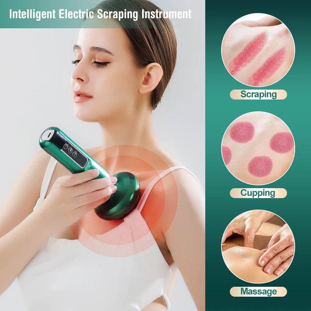 Electric Cupping Massager 6/12 Gear Vacuum Gua Sha Device – Anti-Cellulite Suction Heat Therapy Body Slimming Tool