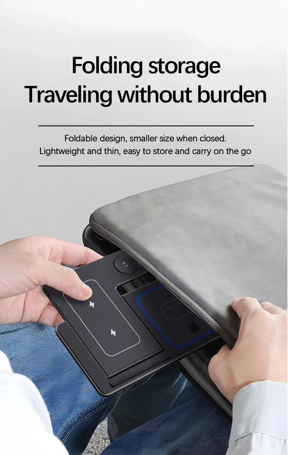 Foldable Wireless Charger Station for iPhone, Apple Watch & AirPods Fast Charging Dock