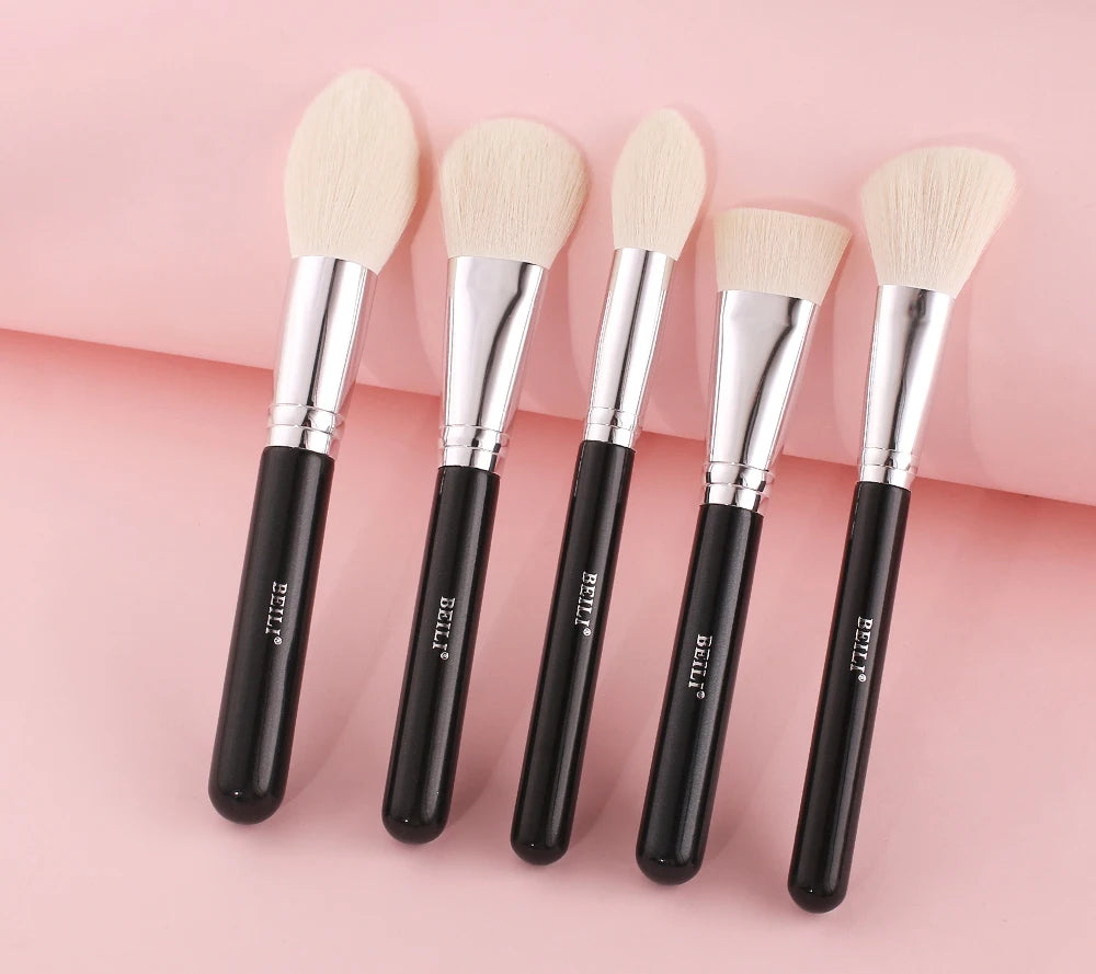 BEILI Black Makeup Brush Set – Professional Natural Goat Hair Brushes for Foundation, Powder & Eyeshadow