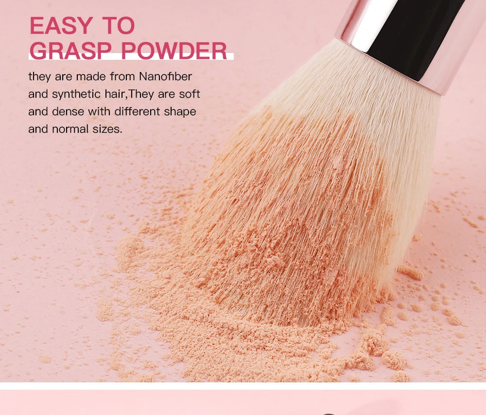 BEILI Black Makeup Brush Set – Professional Natural Goat Hair Brushes for Foundation, Powder & Eyeshadow