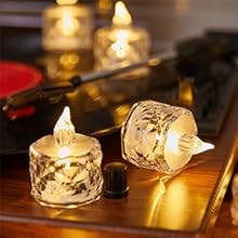 Flameless LED Light Candle LED Crystal Candle Light Transparent Shell Electronic Night Lamp Dating Party Holiday Home Decoration