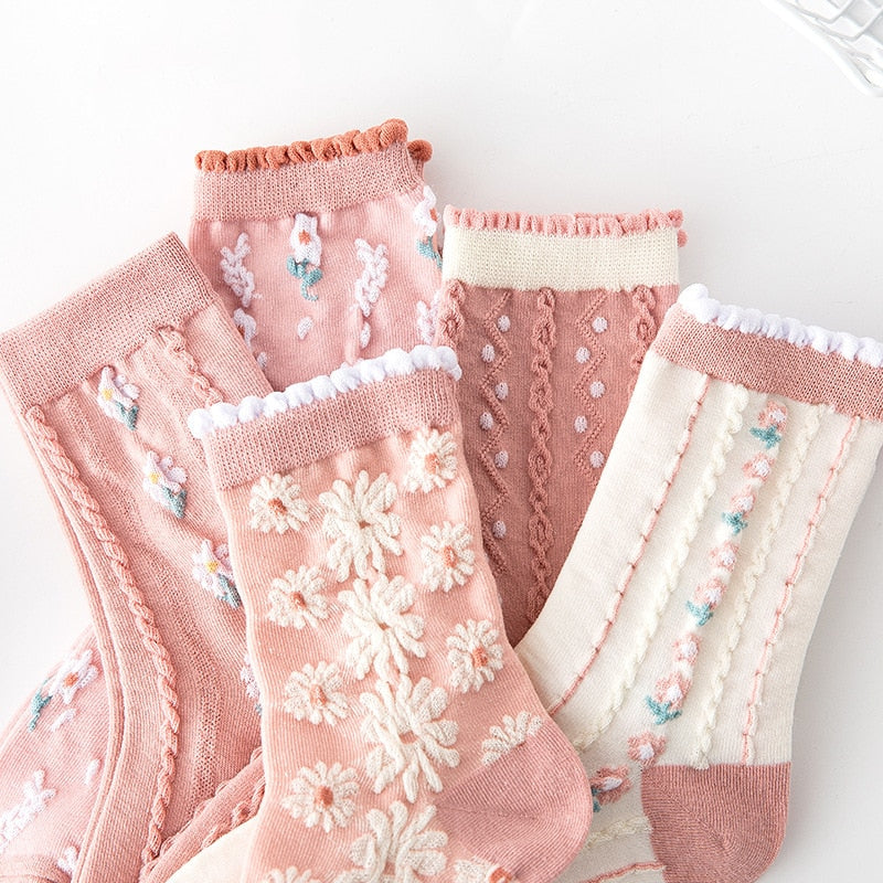 Retro Lace Socks™- Harajuku Embroided Lolita Socks