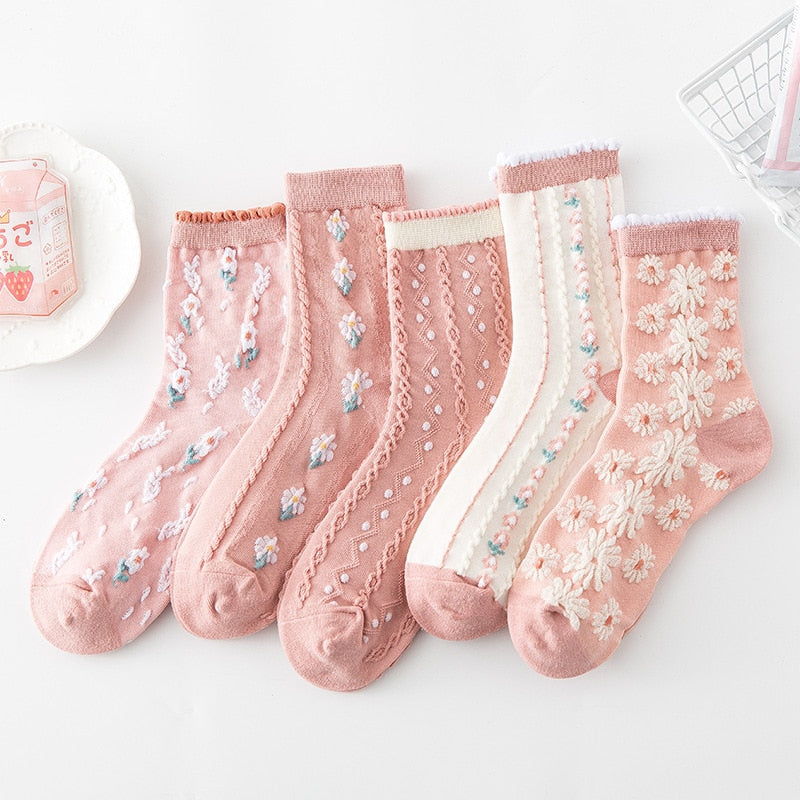 Retro Lace Socks™- Harajuku Embroided Lolita Socks