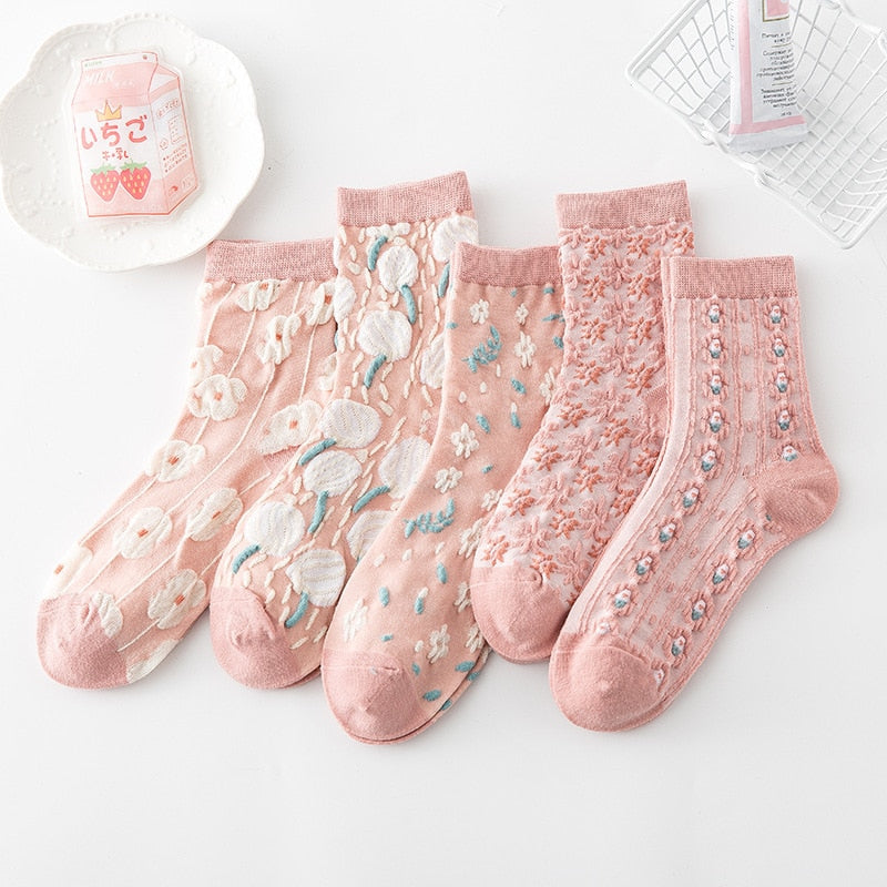 Retro Lace Socks™- Harajuku Embroided Lolita Socks