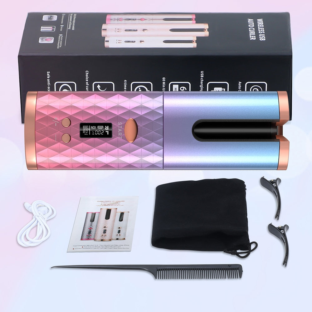 The Curly ™- Wireless USB Rechargeable Auto Rotat Ceramic Hair Curler