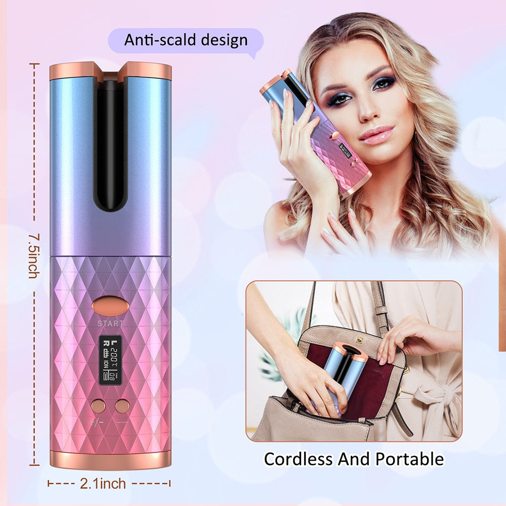 The Curly ™- Wireless USB Rechargeable Auto Rotat Ceramic Hair Curler