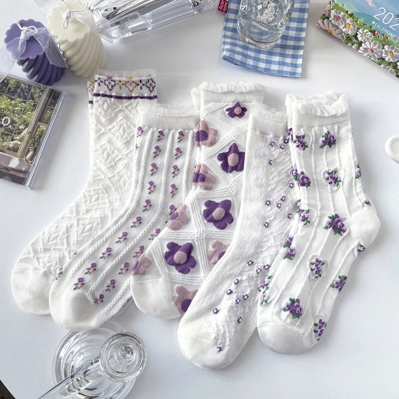 Retro Lace Socks™- Harajuku Embroided Lolita Socks