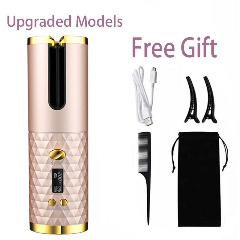 The Curly ™- Wireless USB Rechargeable Auto Rotat Ceramic Hair Curler