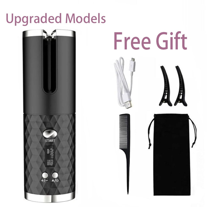 The Curly ™- Wireless USB Rechargeable Auto Rotat Ceramic Hair Curler