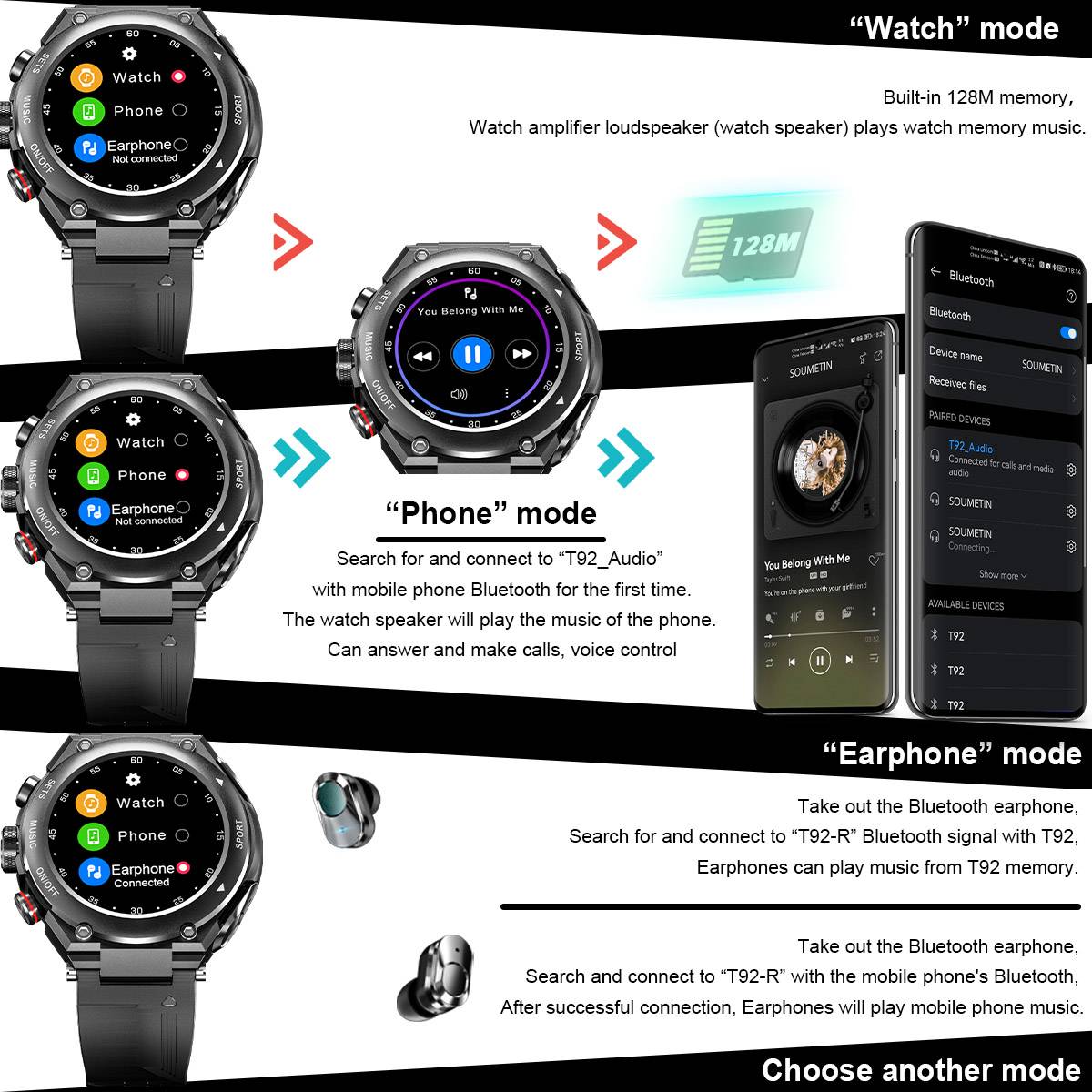 Wristbuds ™- Smartwatch with Earbuds Bluetooth