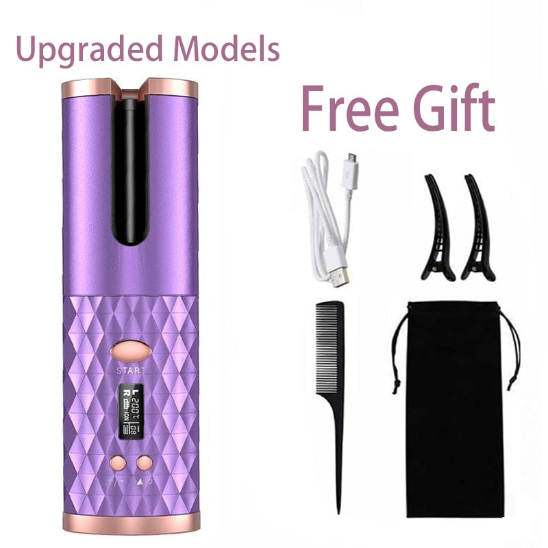 The Curly ™- Wireless USB Rechargeable Auto Rotat Ceramic Hair Curler