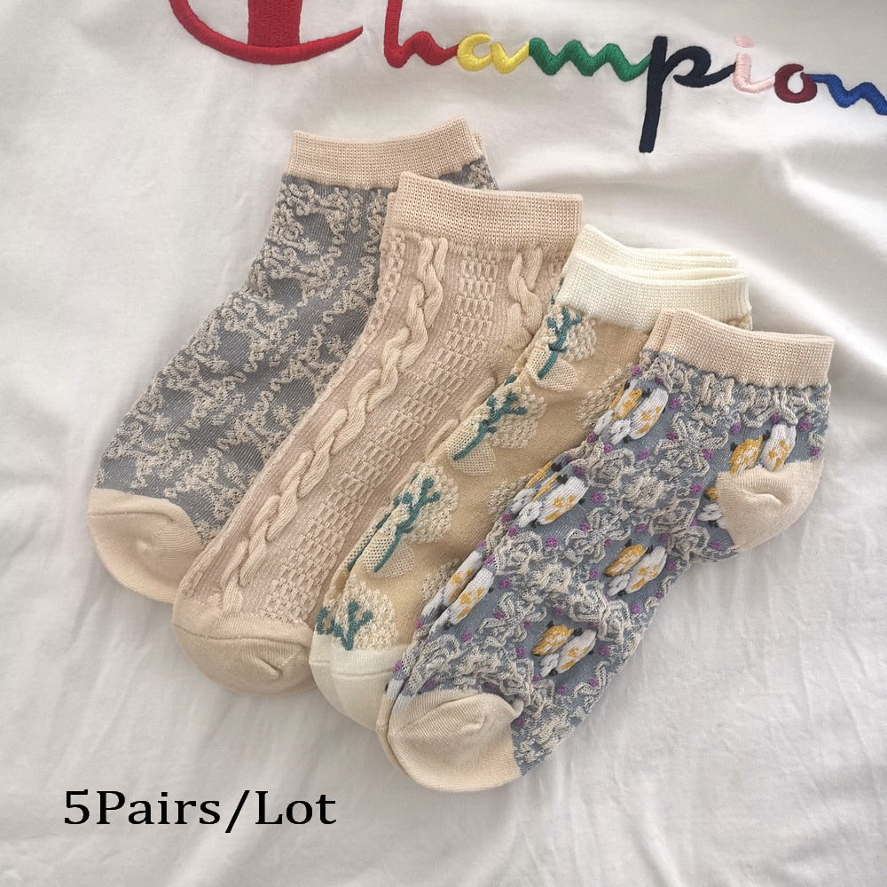 Retro Lace Socks™- Harajuku Embroided Lolita Socks