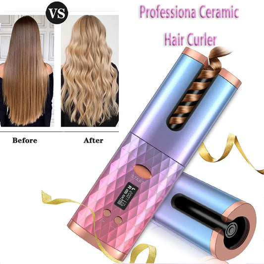 The Curly ™- Wireless USB Rechargeable Auto Rotat Ceramic Hair Curler