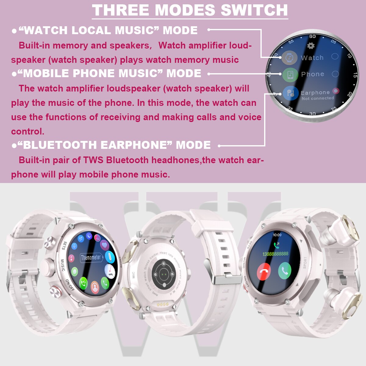 Wristbuds ™- Smartwatch with Earbuds Bluetooth