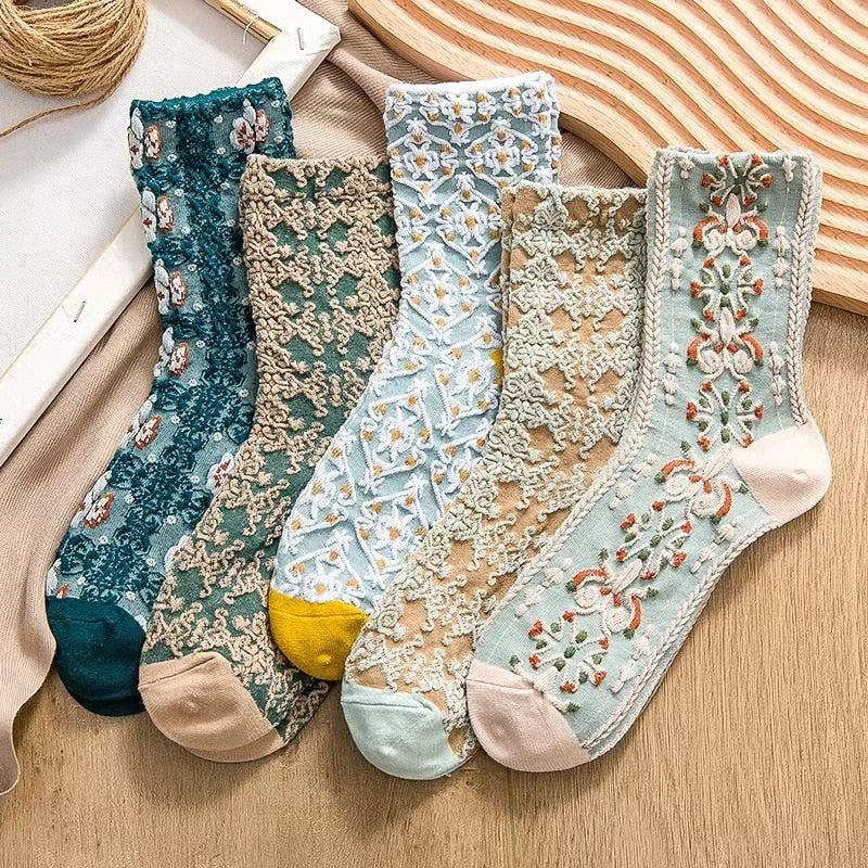 Retro Lace Socks™- Harajuku Embroided Lolita Socks