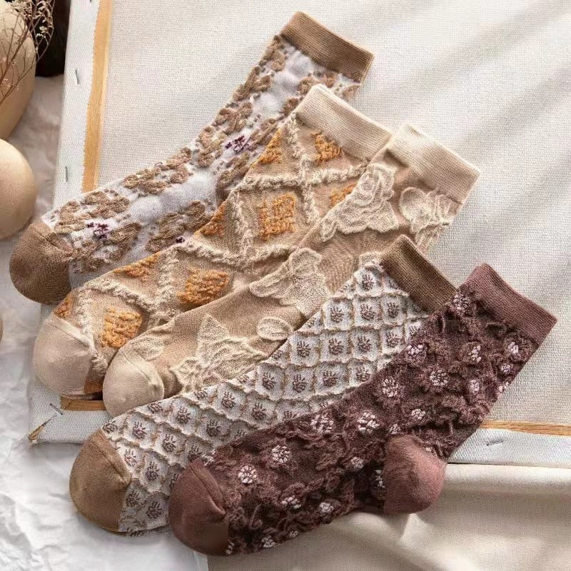 Retro Lace Socks™- Harajuku Embroided Lolita Socks