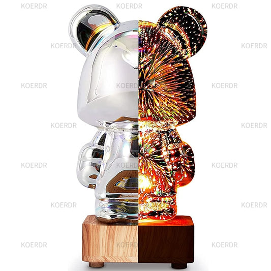 3D Glow Bear ™- USB Night Light  Colorful Fireworks